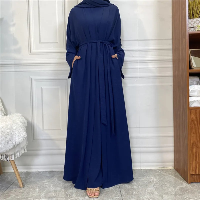 Belted Abaya + Kimono: Flowing Silhouette