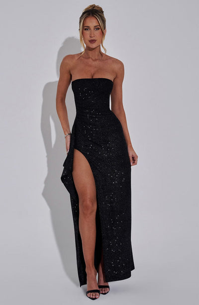 Lehora Maxi Dress - Black Sparkle